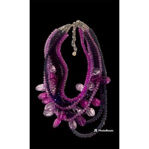 Sassy Jones Malia Purple Multi-Strand Necklace EUC